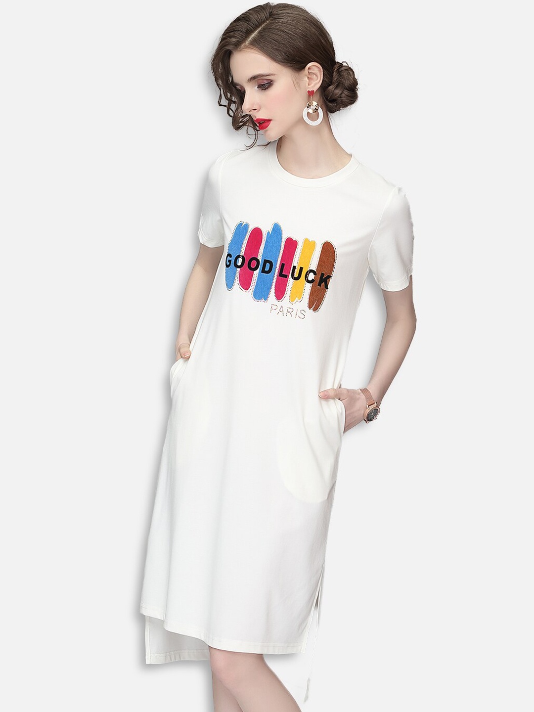 

JC Collection White T-shirt Dress