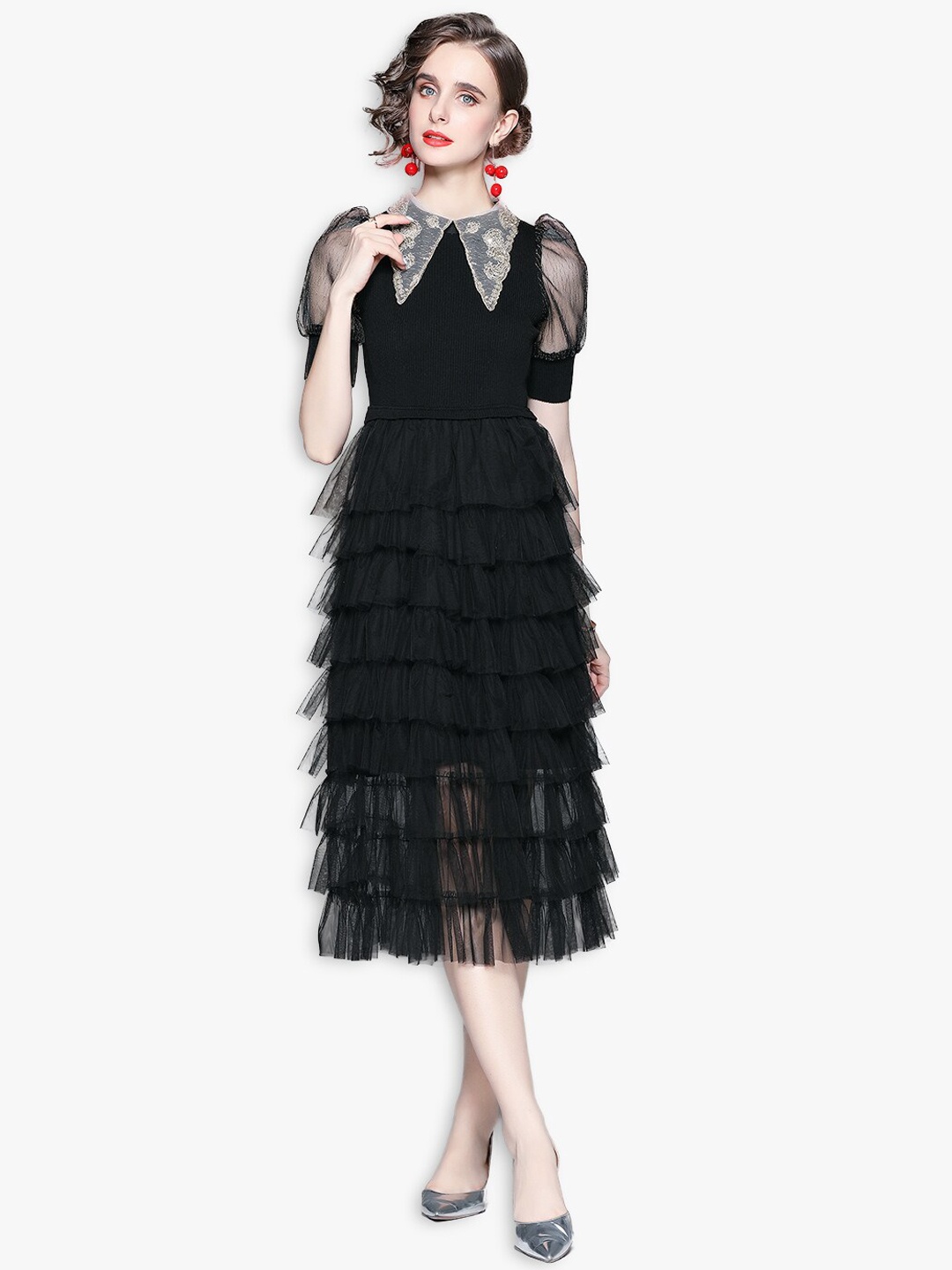 

JC Collection Black Midi Dress