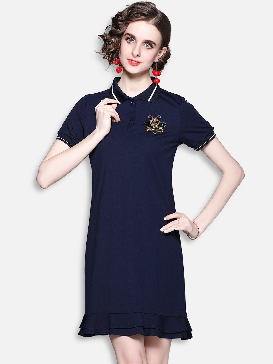 

JC Collection Navy Blue A-Line Dress