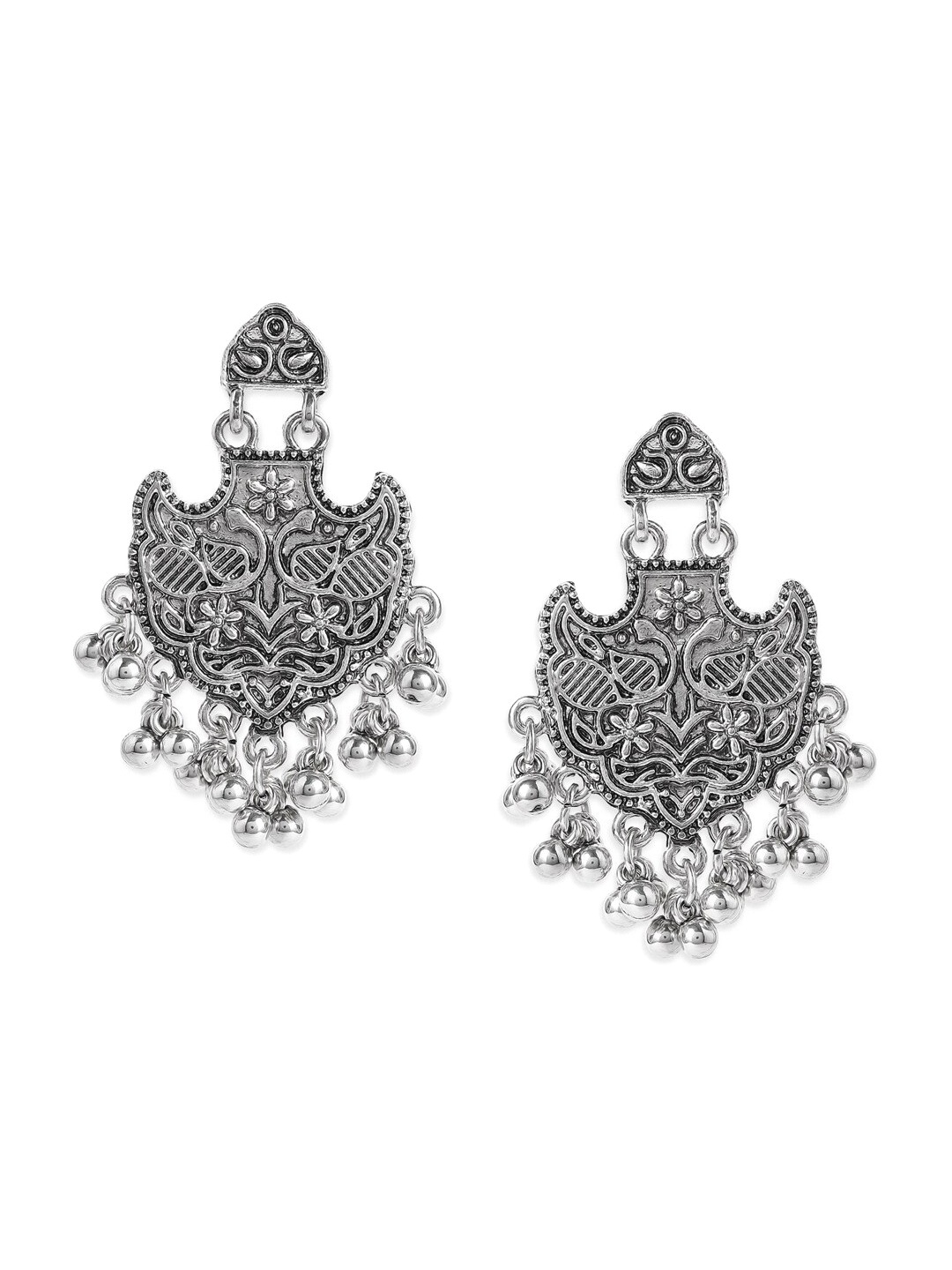 

Anouk Silver-Toned Alloy Silver Plated Oxidised Classic Drop Earrings