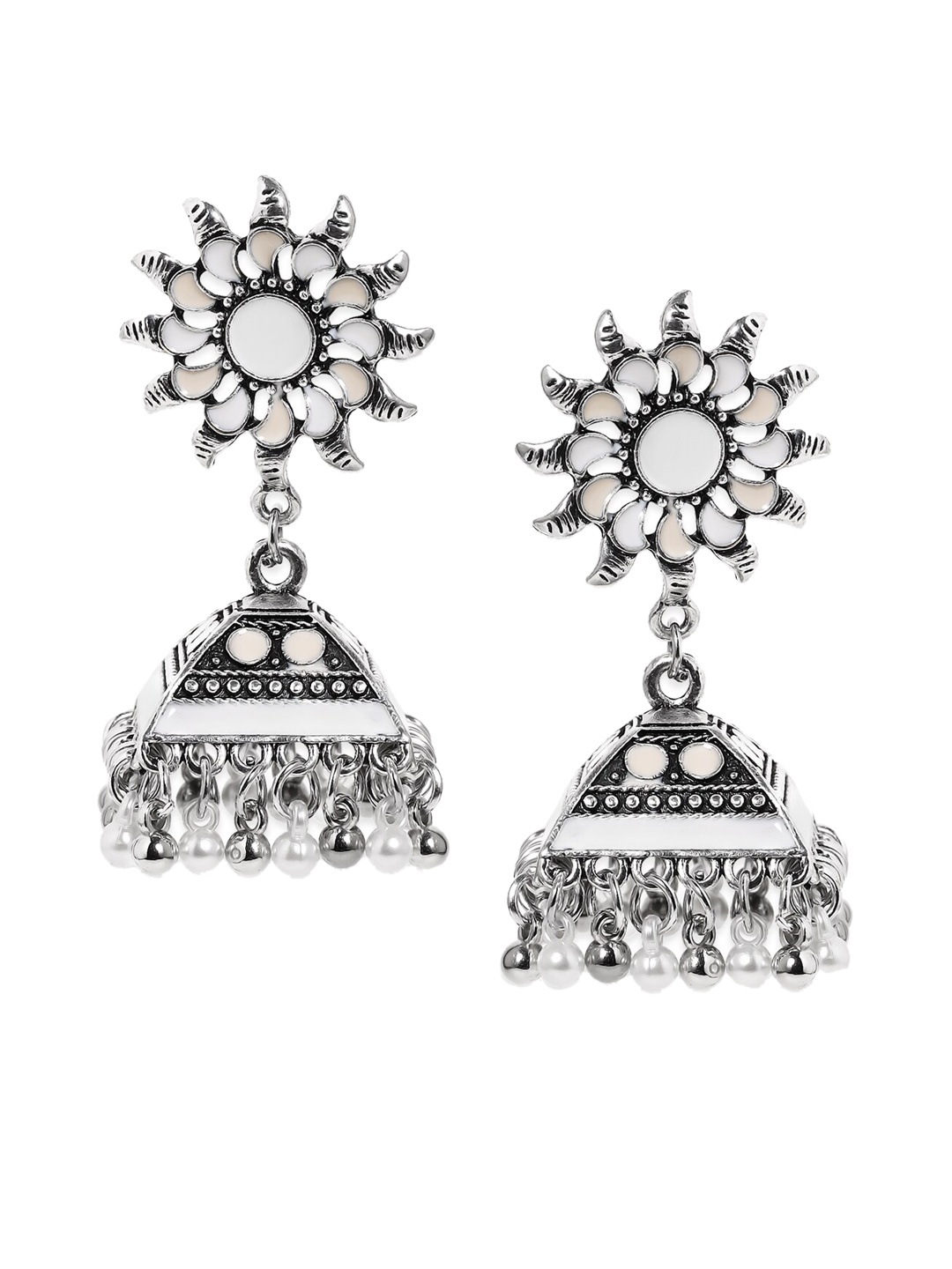 

Anouk Woman Silver-Toned Classic Jhumkas Earrings