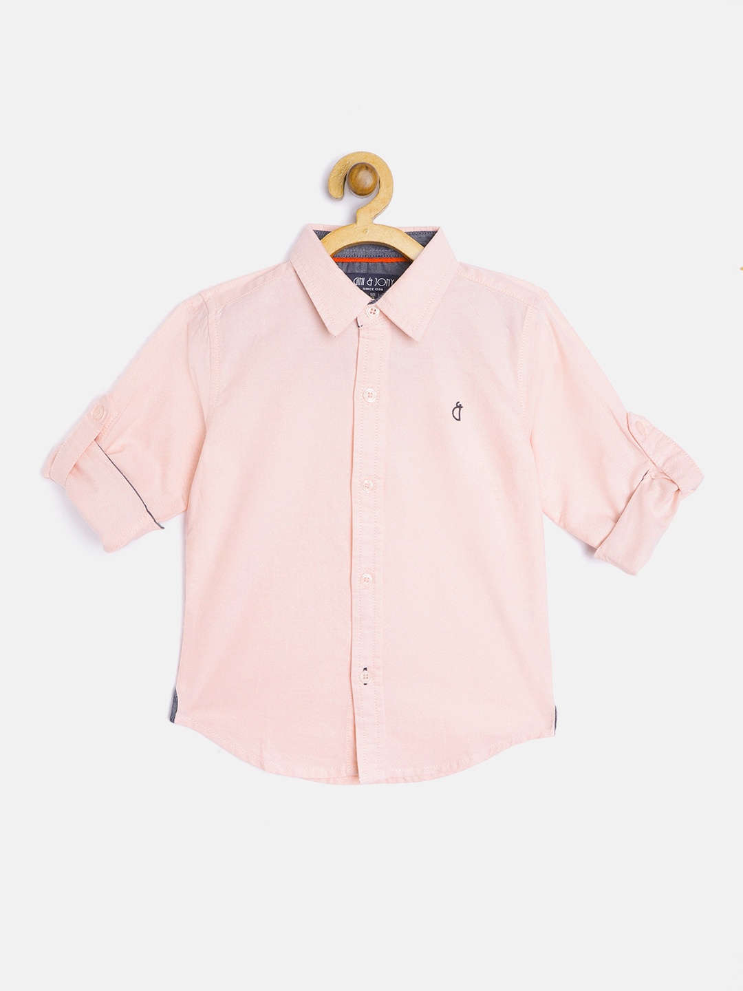 

Gini and Jony Boys Peach-Coloured Cotton Casual Shirt