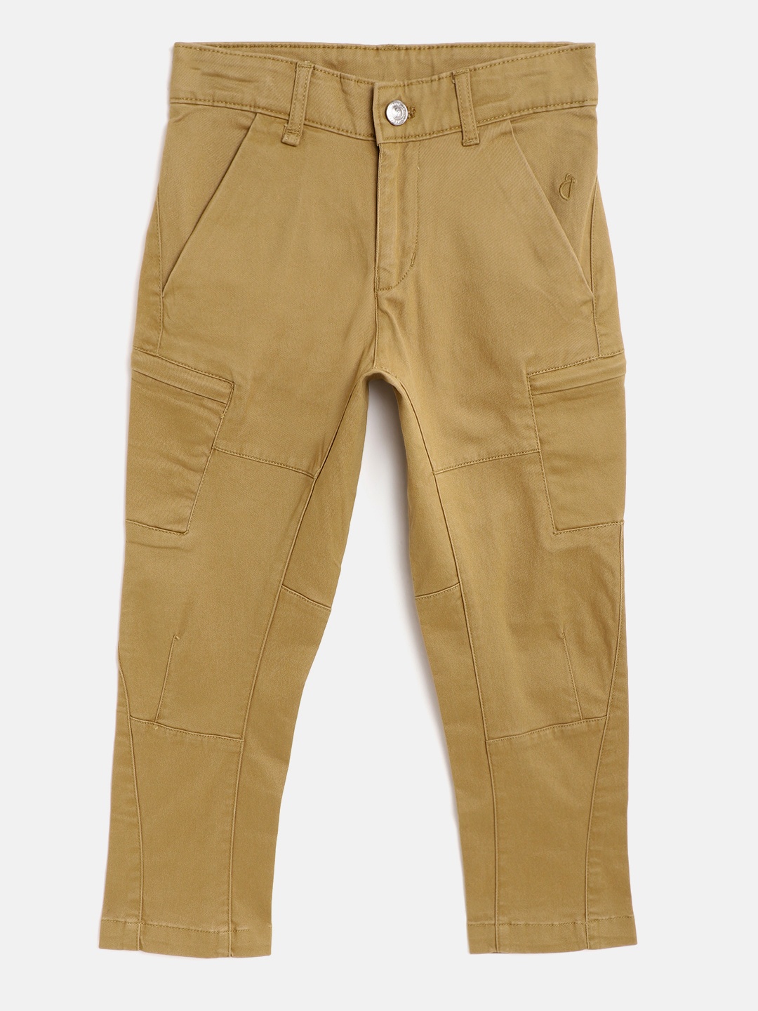 

Gini and Jony Boys Beige Solid Mid-Rise Plain Flat-Front Regular Trousers