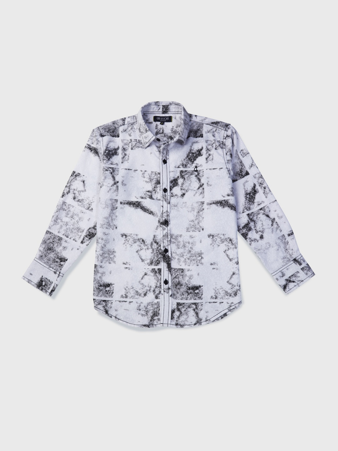 

Gini and Jony Boys White & Black Abstract Print Cotton Casual Shirt