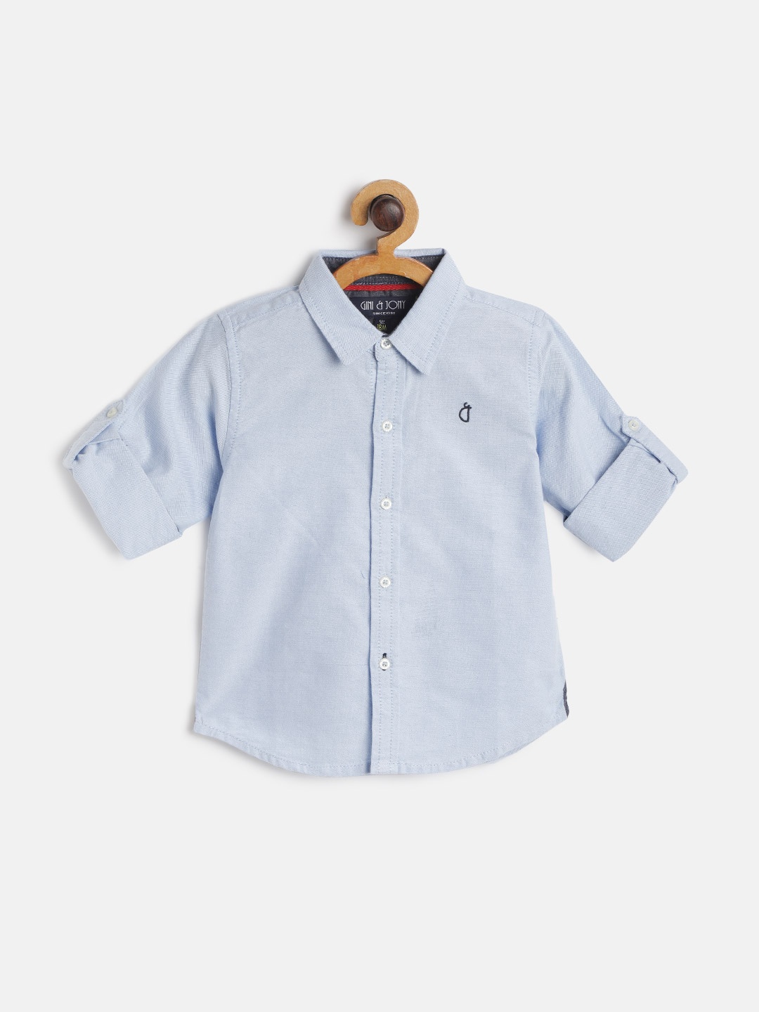 

Gini and Jony Boys Blue Solid Casual Shirt