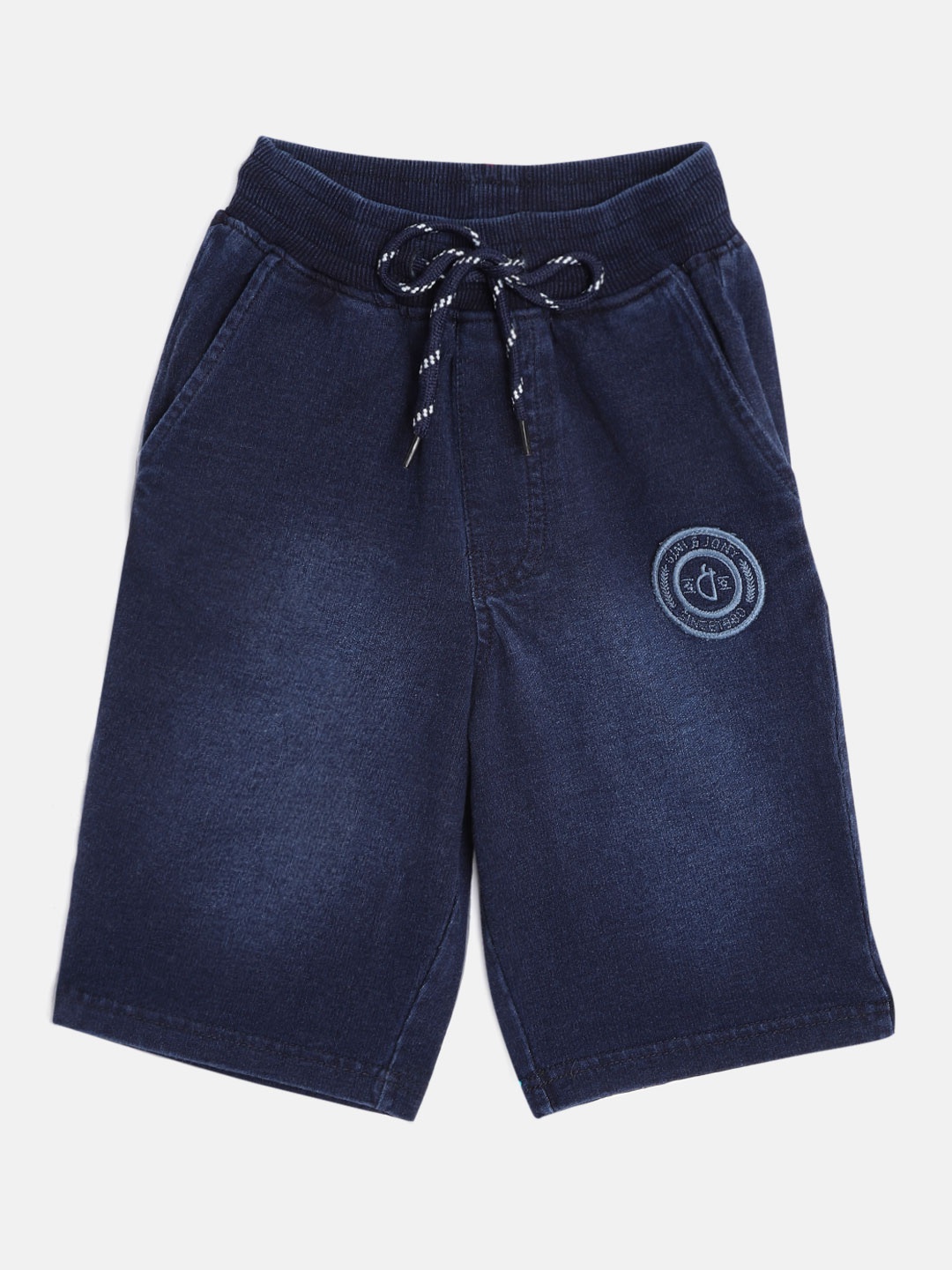 

Gini and Jony Boys Navy Blue Pure Cotton Washed Denim Finished Regular Shorts