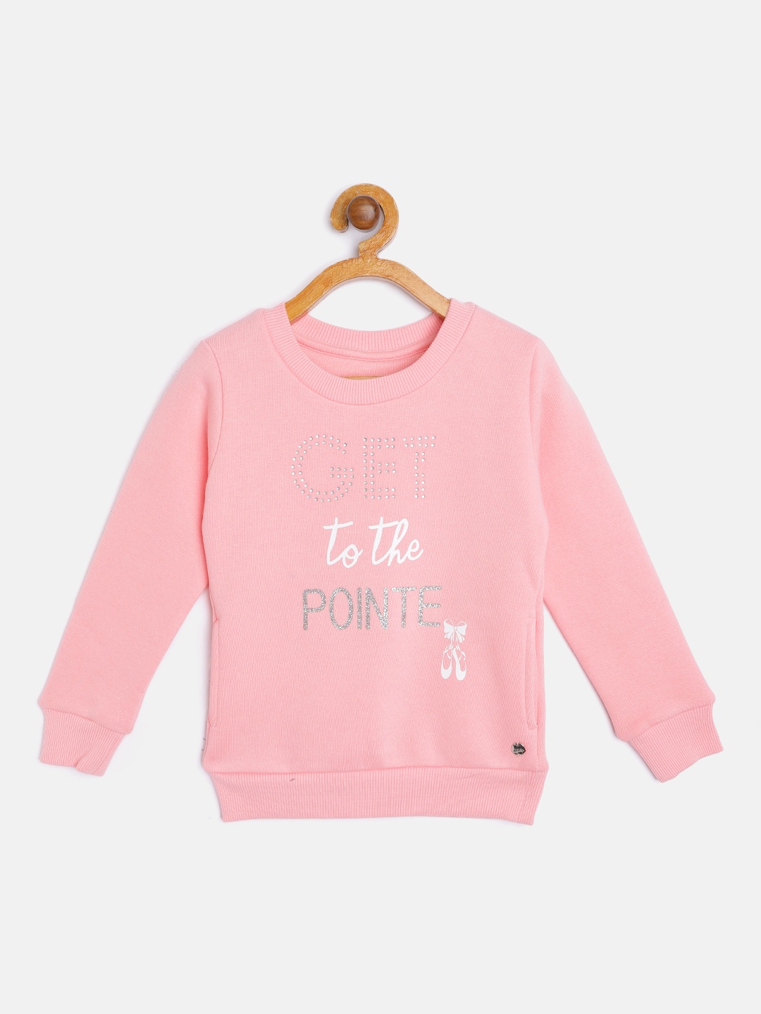 

Gini and Jony Girls Pink Printed Embellished Sweatshirt