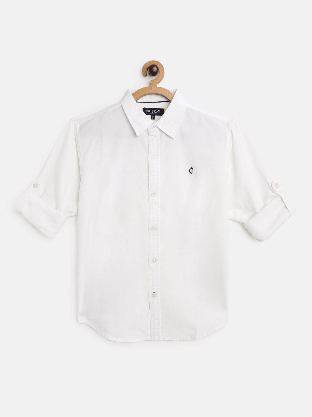 

Gini and Jony Boys White Solid Cotton Casual Shirt
