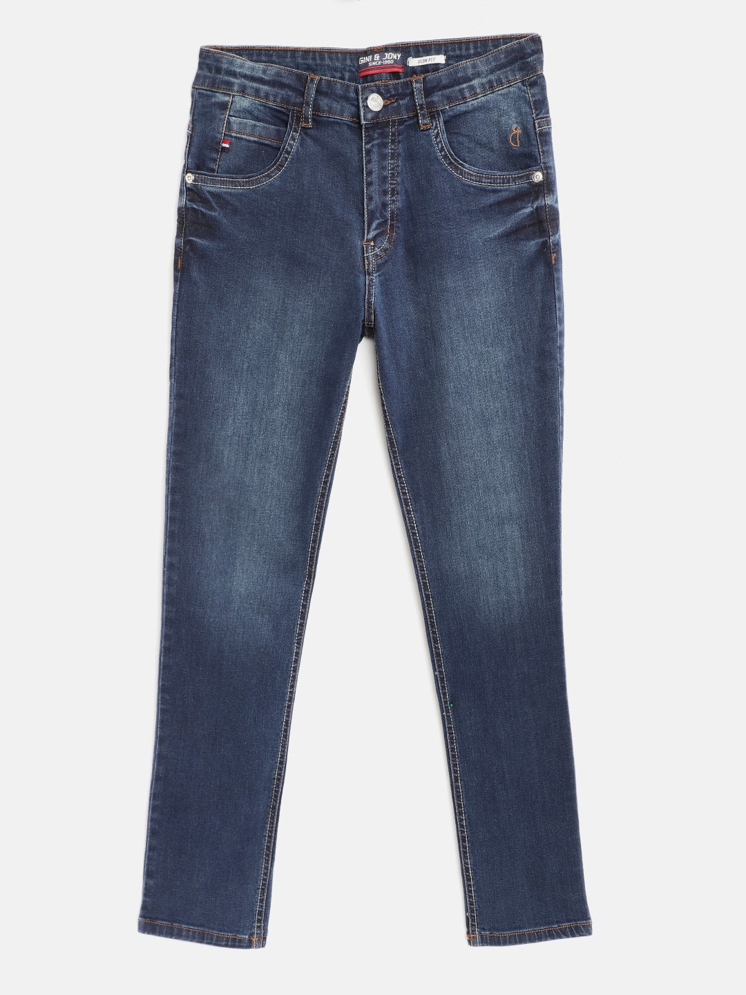 

Gini and Jony Boys Navy Blue Slim Fit Light Fade Stretchable Jeans