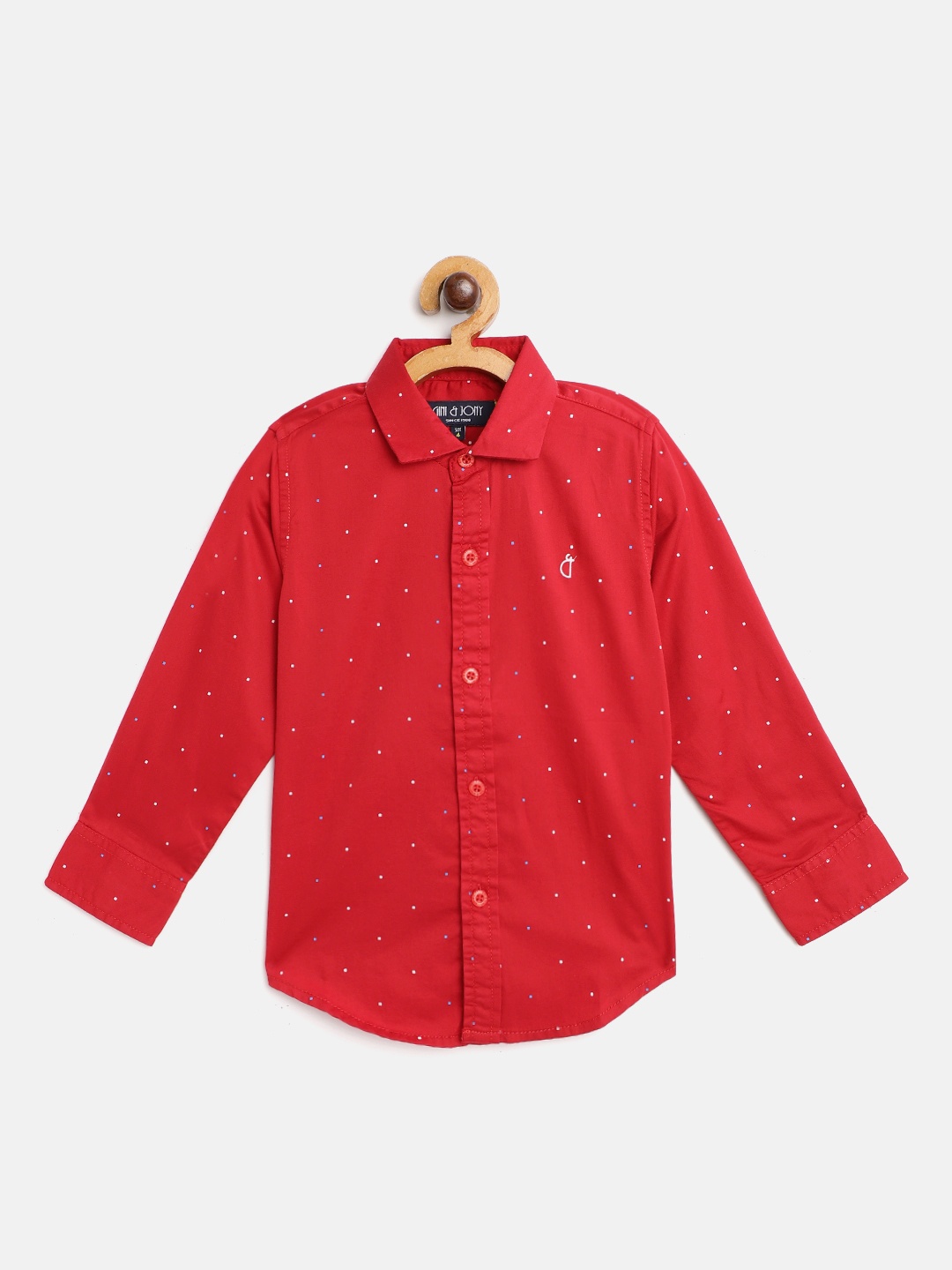 

Gini and Jony Boys Red Solid Cotton Casual Shirt