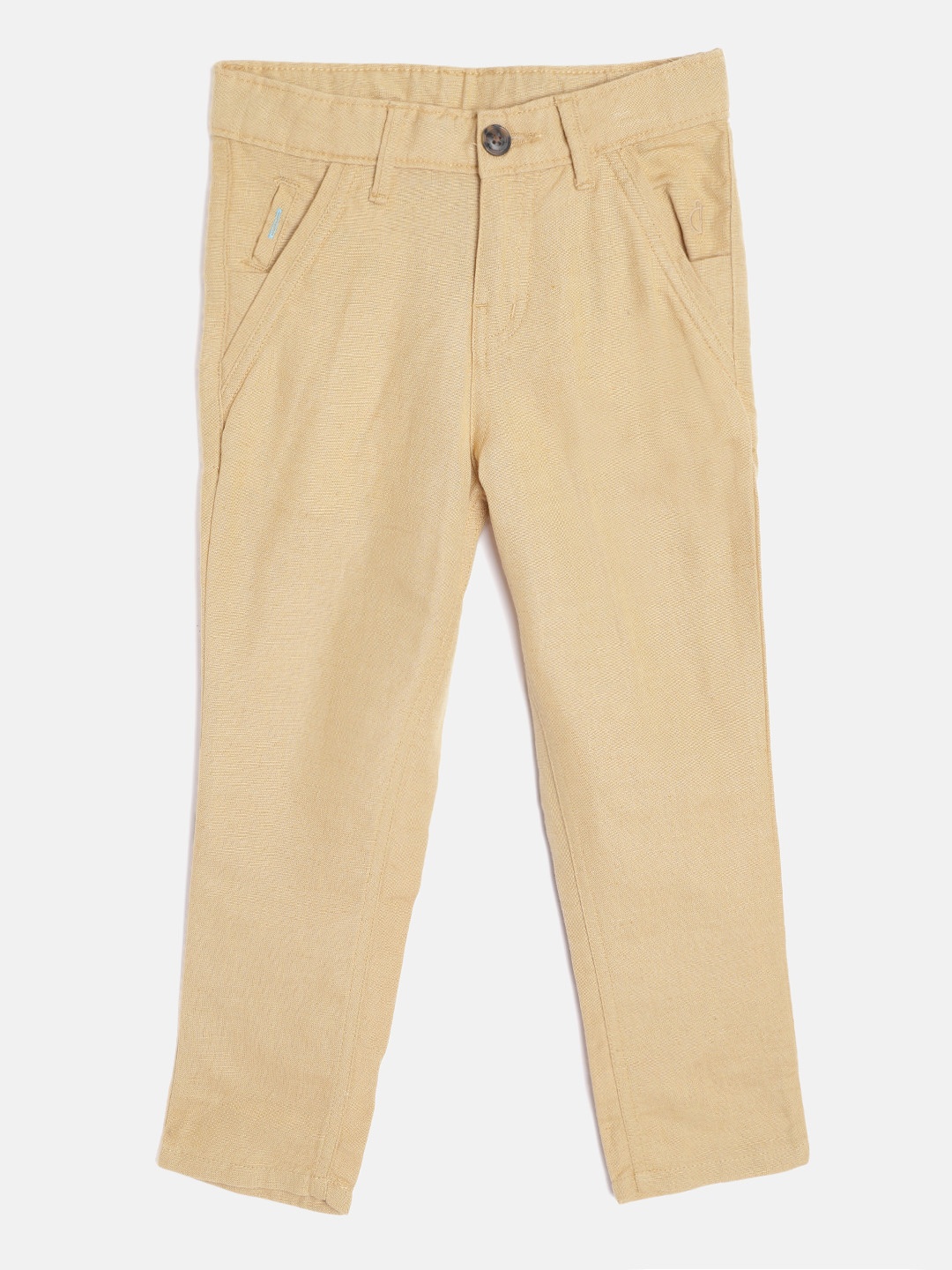 

Gini and Jony Boys Khaki Solid Regular Trousers