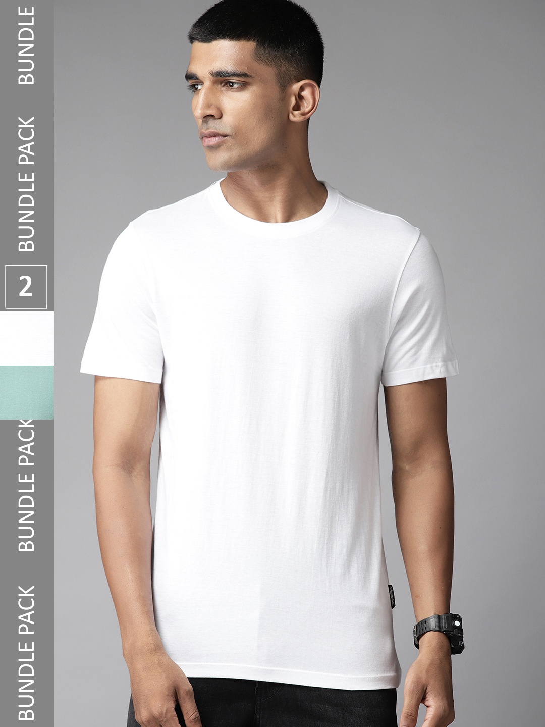 

The Roadster Lifestyle Co. Pack of 2 Pure Cotton T-shirt, White