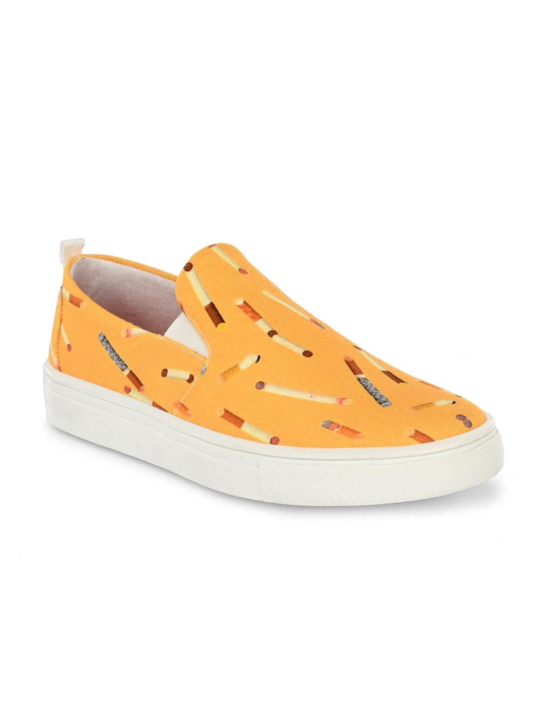 

EXTRIMOS Men Yellow Cigarette Printed Slip-On Sneakers