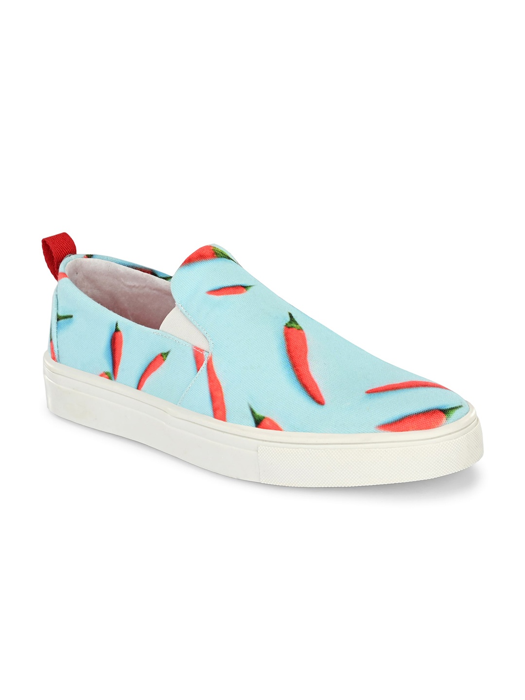 

EXTRIMOS Men Blue & Red Printed Slip-On Sneakers