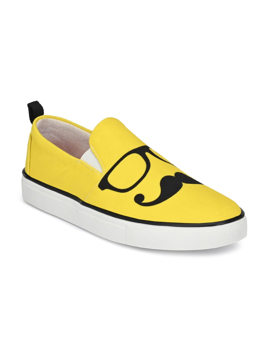 

EXTRIMOS Men Yellow & Black Printed Slip-On Sneakers