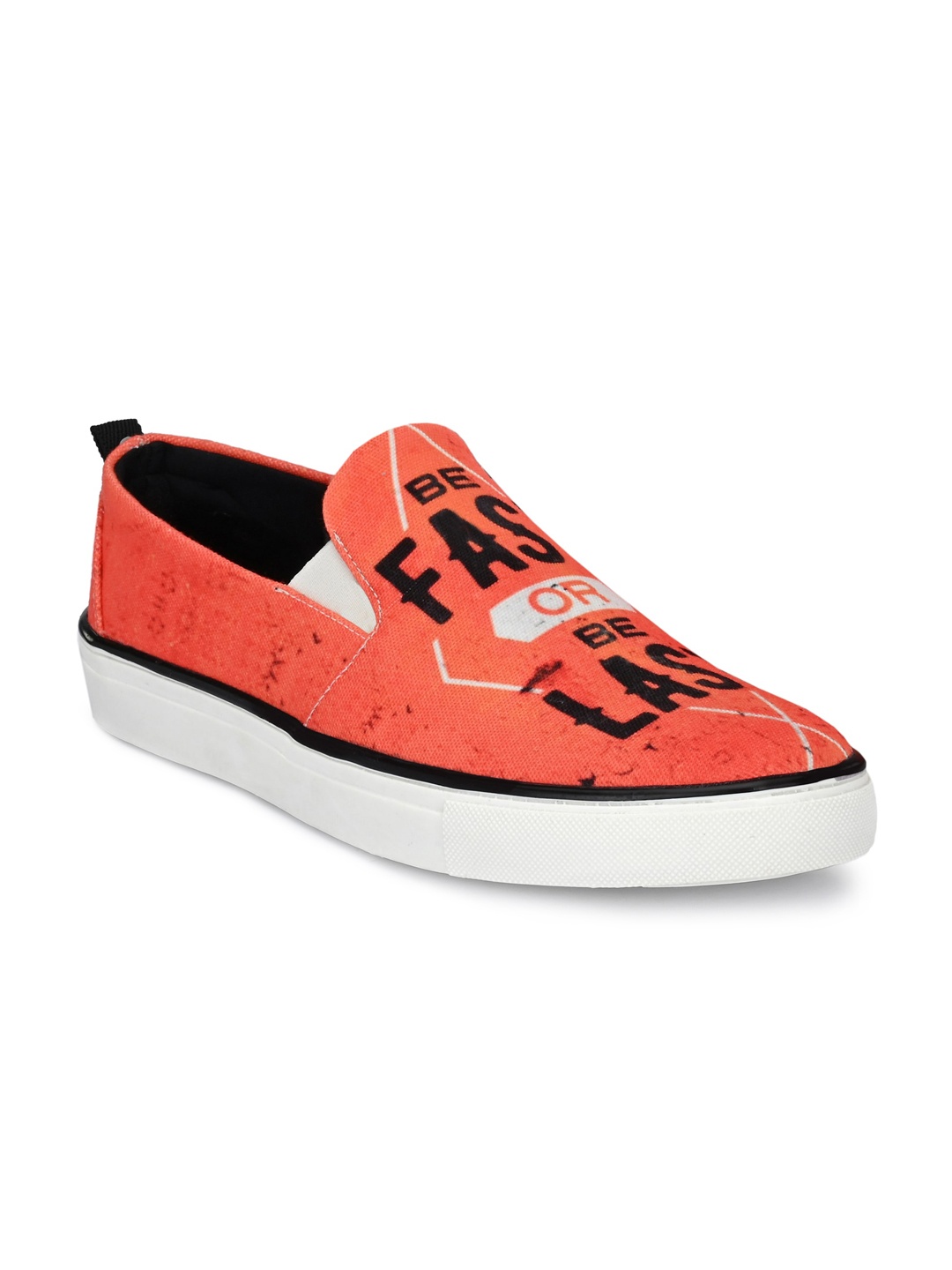 

EXTRIMOS Men Peach Printed Slip-On Sneakers