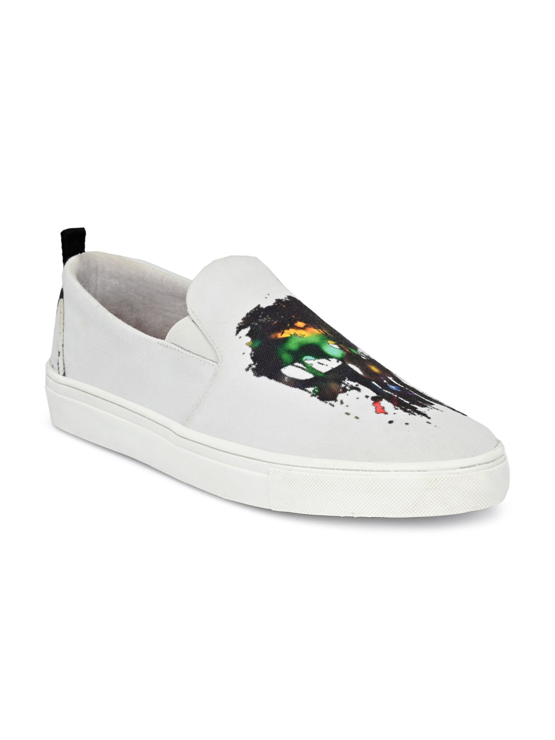 

EXTRIMOS Men White & Multicolored Printed Regular Slip-On Sneakers
