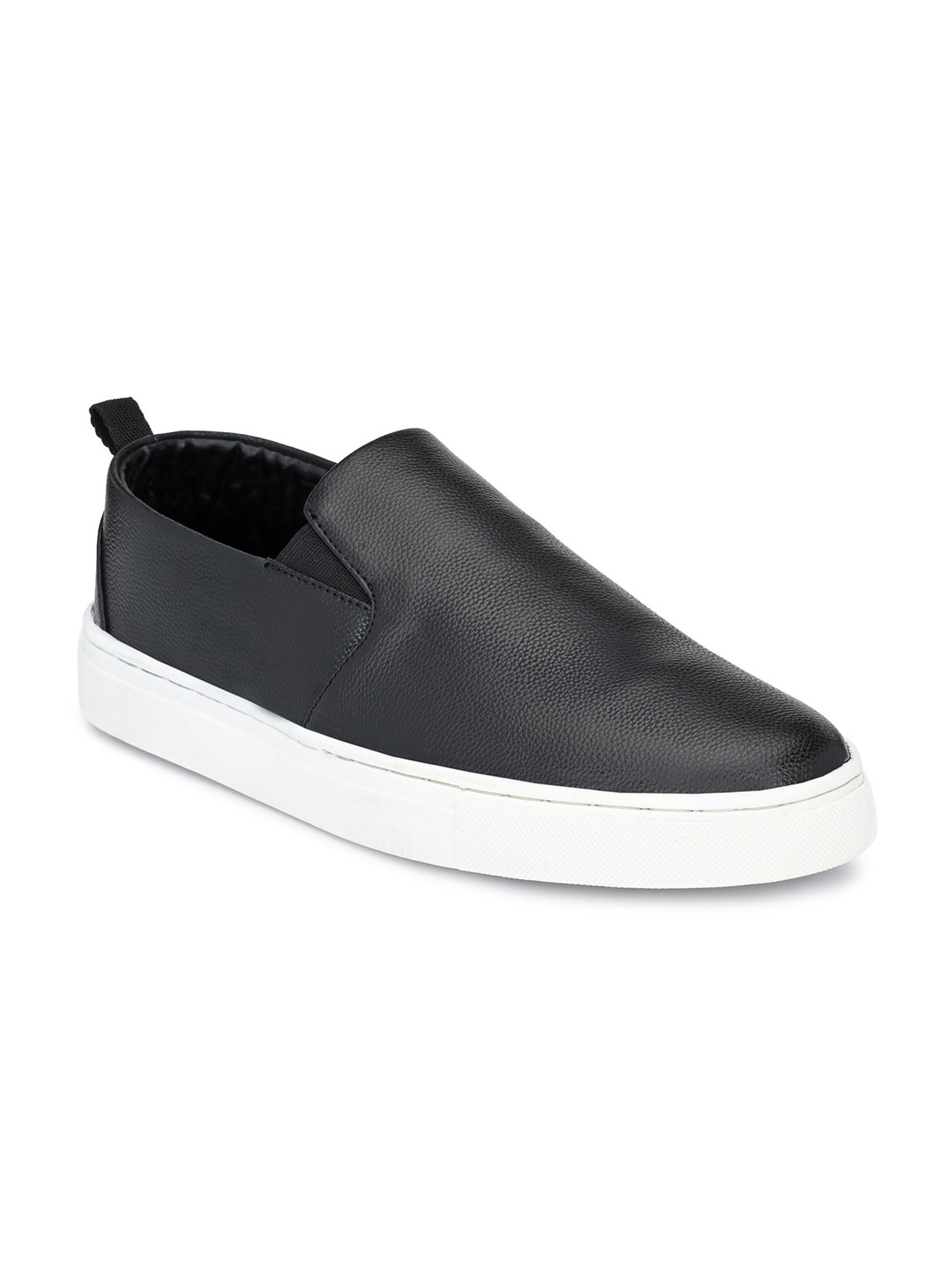 

EXTRIMOS Men Black Textured Slip-On Sneakers