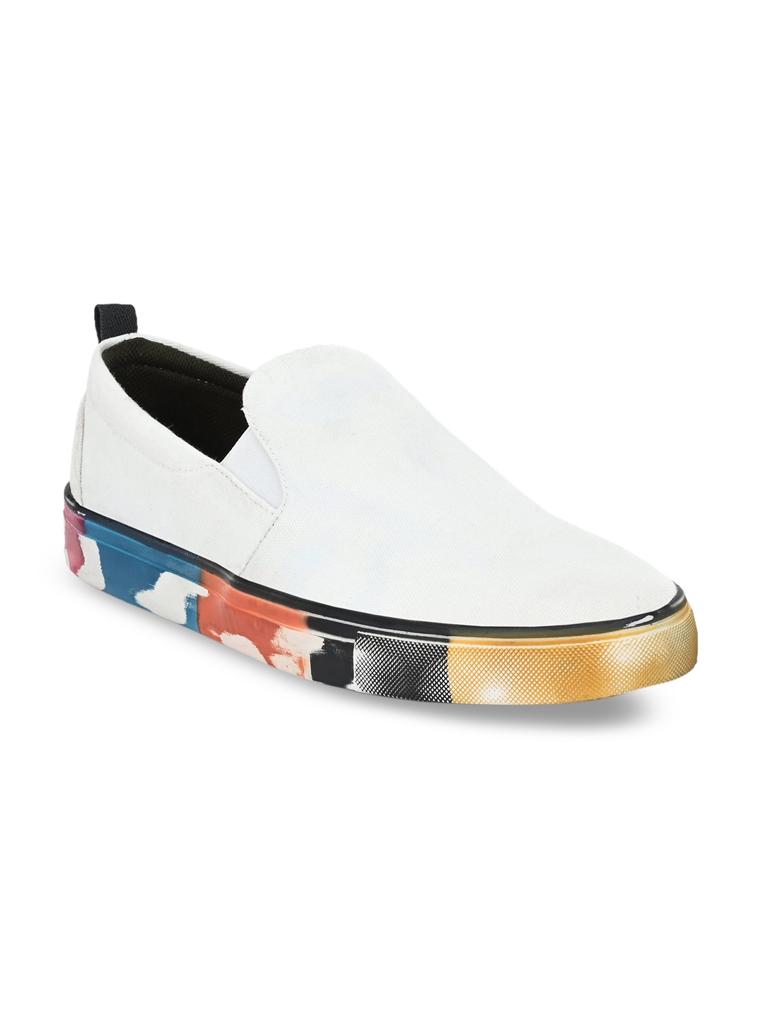 

EXTRIMOS Men White Solid Regular Slip-On Sneakers