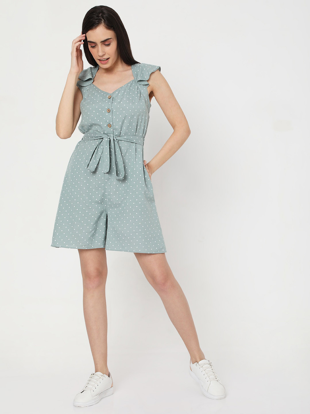 

Vero Moda Women Blue & White Polka Dots Printed Jumpsuit