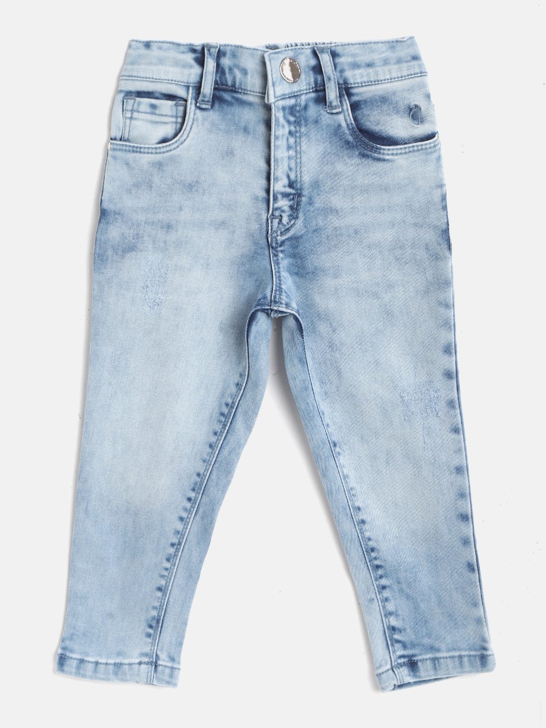 

Gini and Jony Girls Blue Low Distress Light Fade Stretchable Jeans