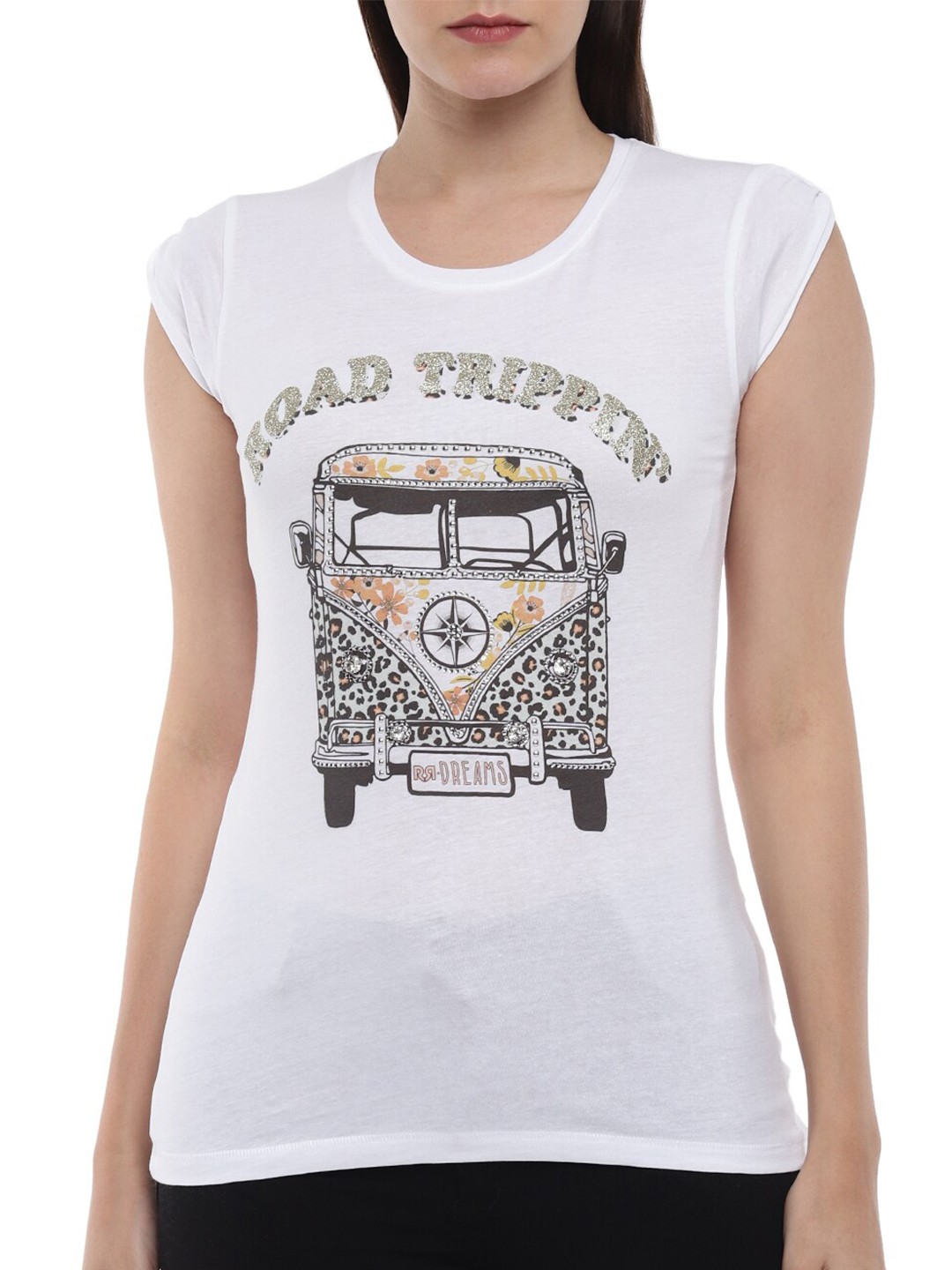 

Rinascimento Women White Printed Cotton T-shirt