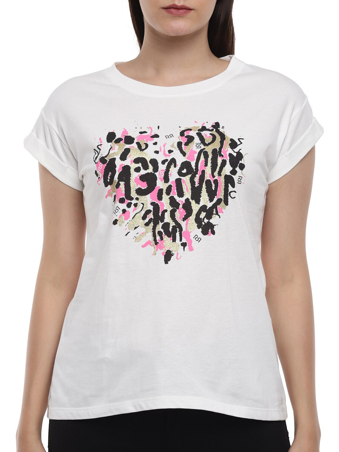 

Rinascimento Women White Printed T-shirt