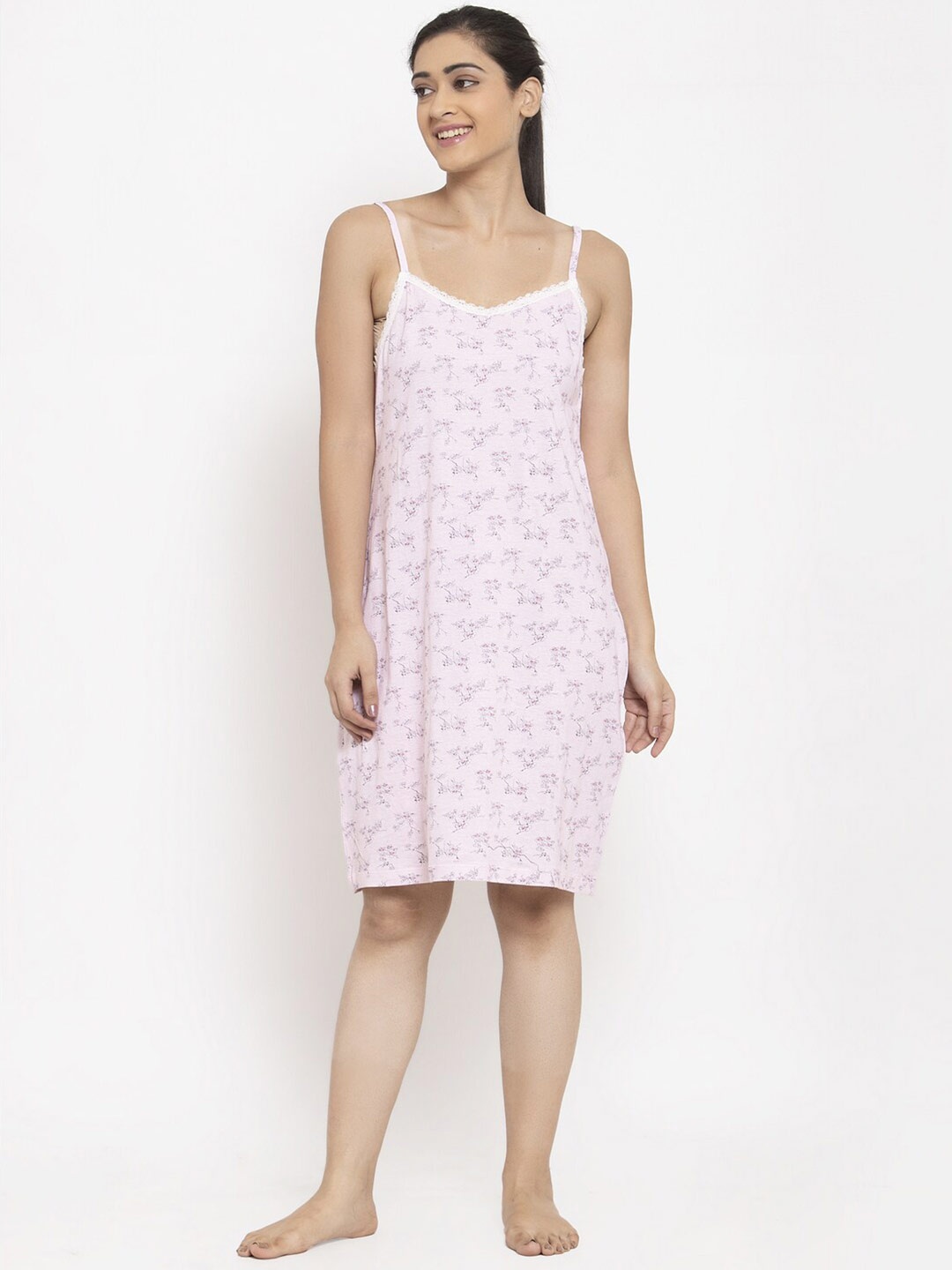 

Wolfpack Women Pink Printed Nightdress