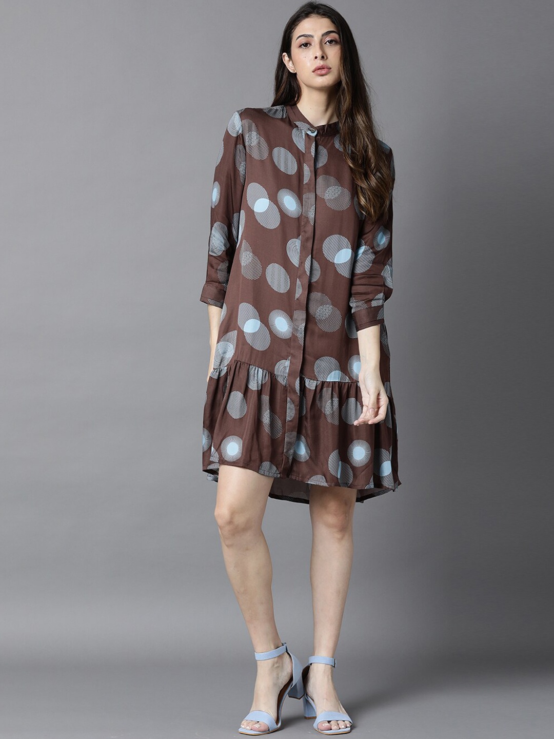 

RAREISM Women Brown Shirt Dress