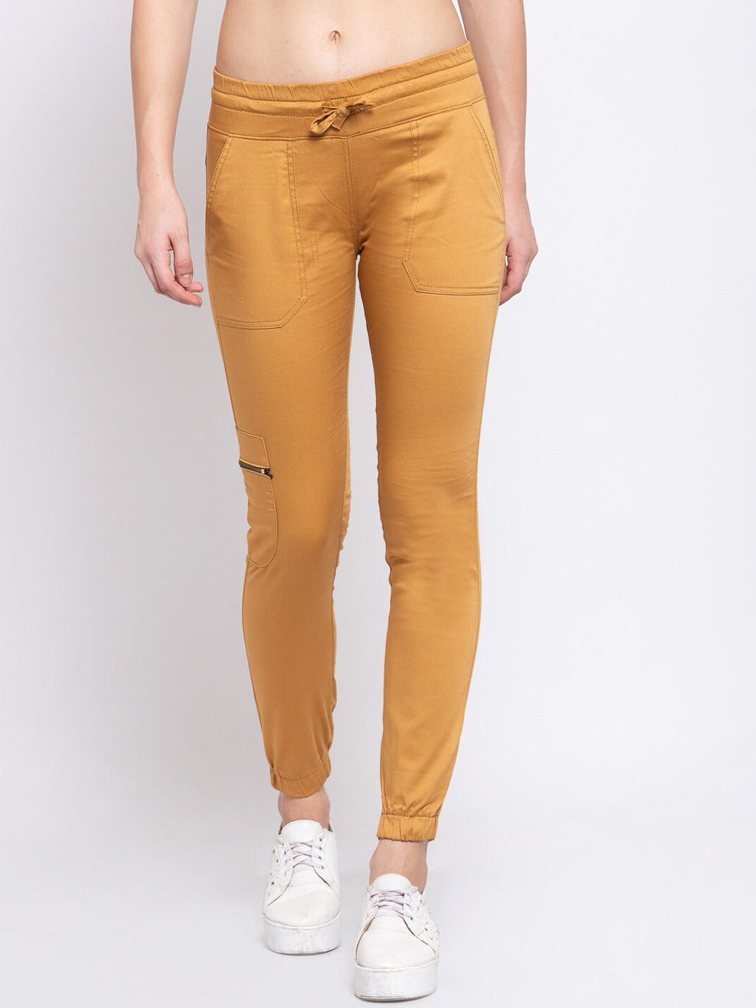 

Xee Unisex Camel Brown Solid Skinny Fit Joggers