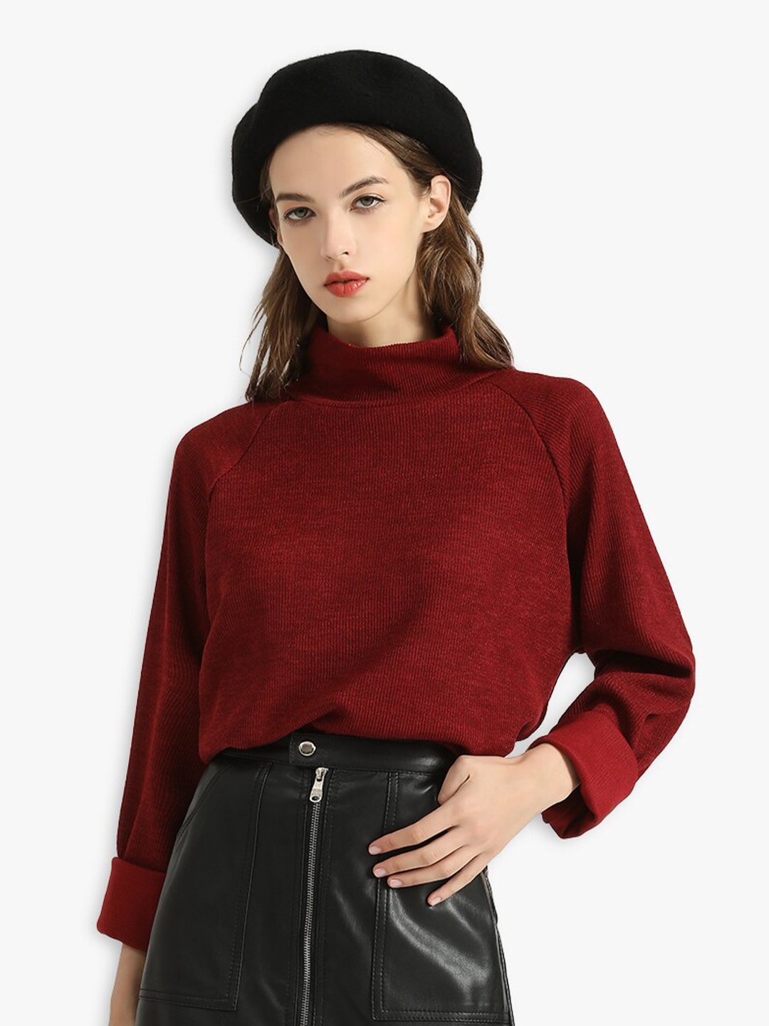 

JC Collection Women Red Pullover