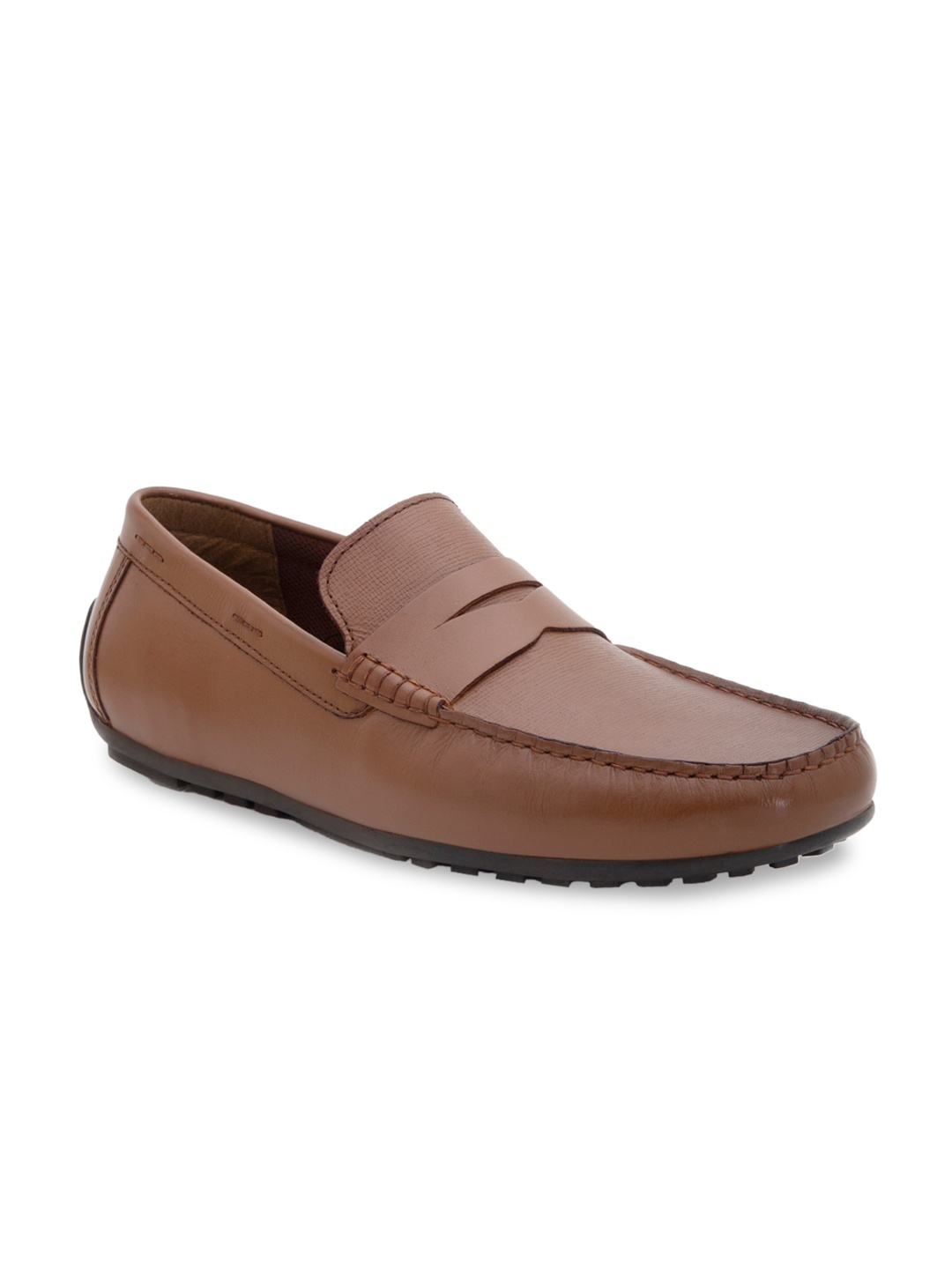 

Red Tape Men Tan Leather Slip On Driving Shoes