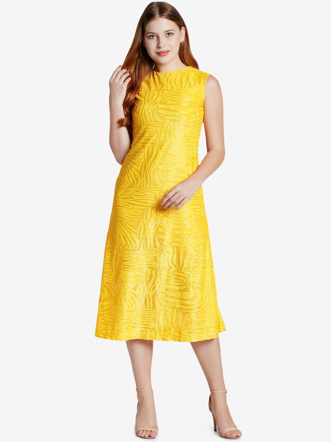 

Emmyrobe Yellow A-Line Midi Dress