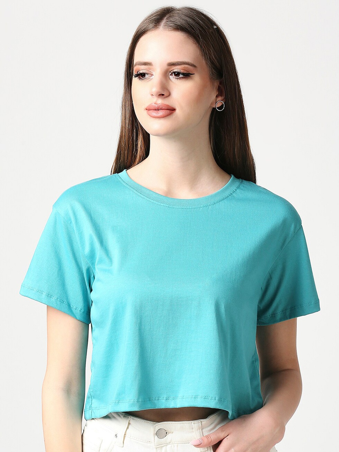 

Bewakoof Blue Regular Fit Crop Top