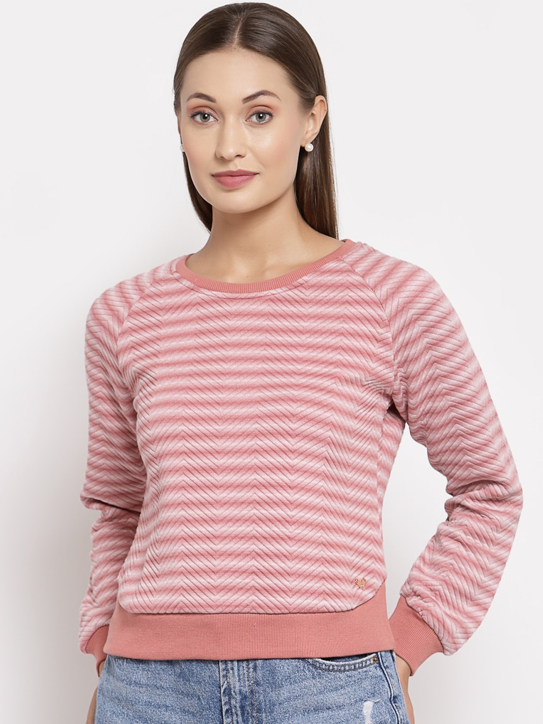 

Juelle Women Pink Striped Sweatshirt