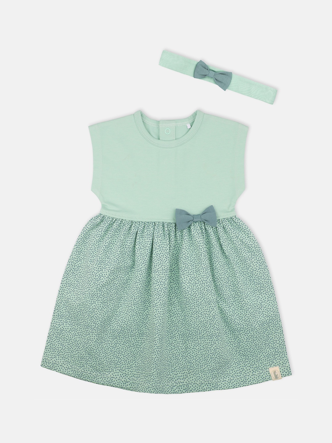 

Babysafe Girls Green Cotton Fit & Flare Dress