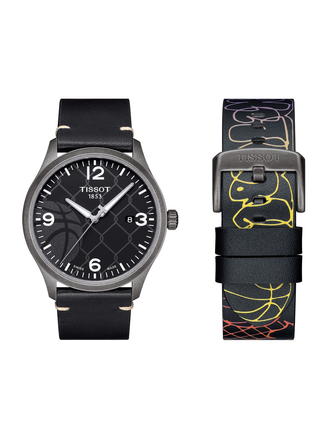 

TISSOT Men Black Dial & Leather Straps Analogue Watch - T1164103606700