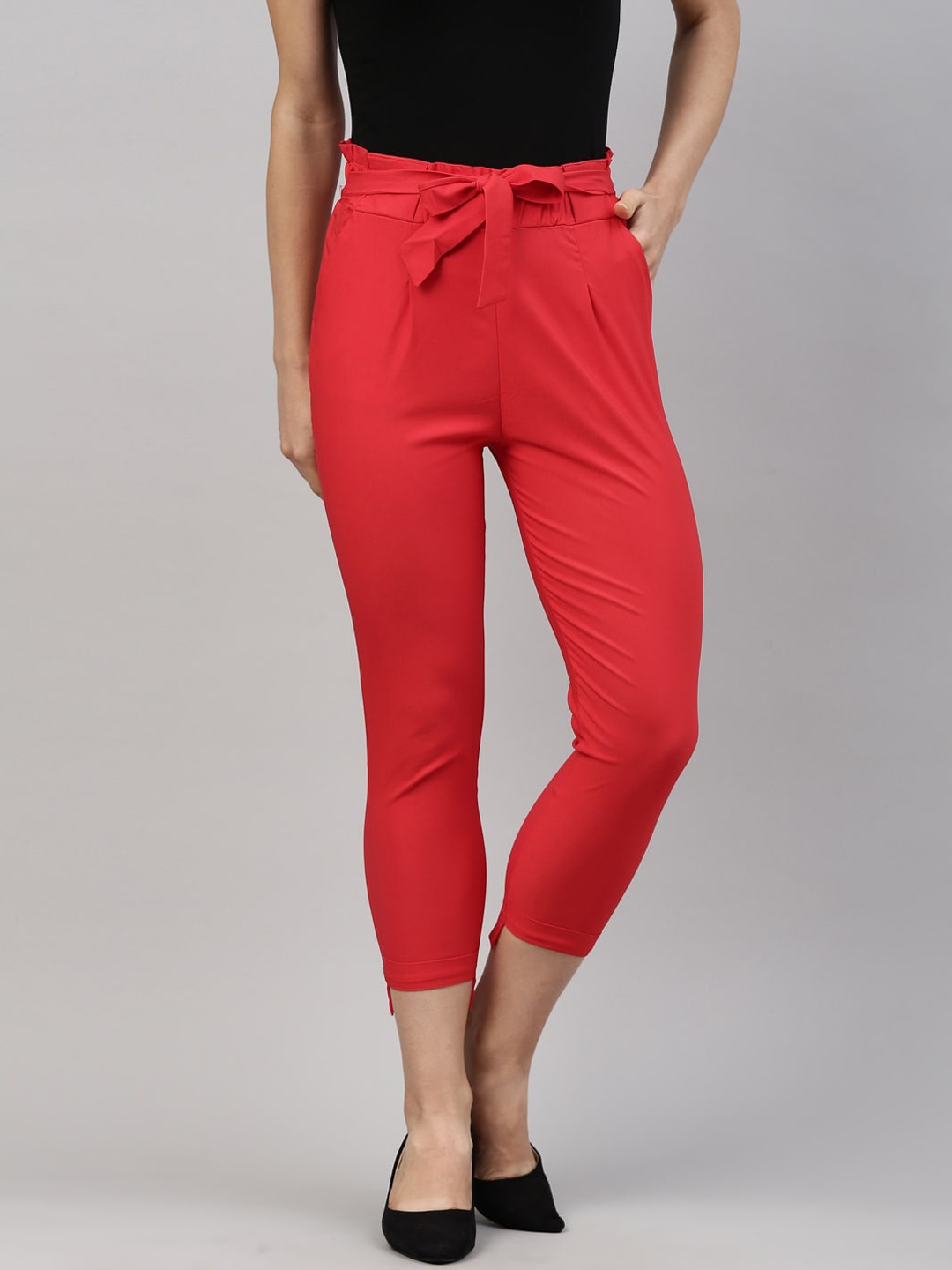 

GOLDSTROMS Women Red Slim Fit Peg Trousers