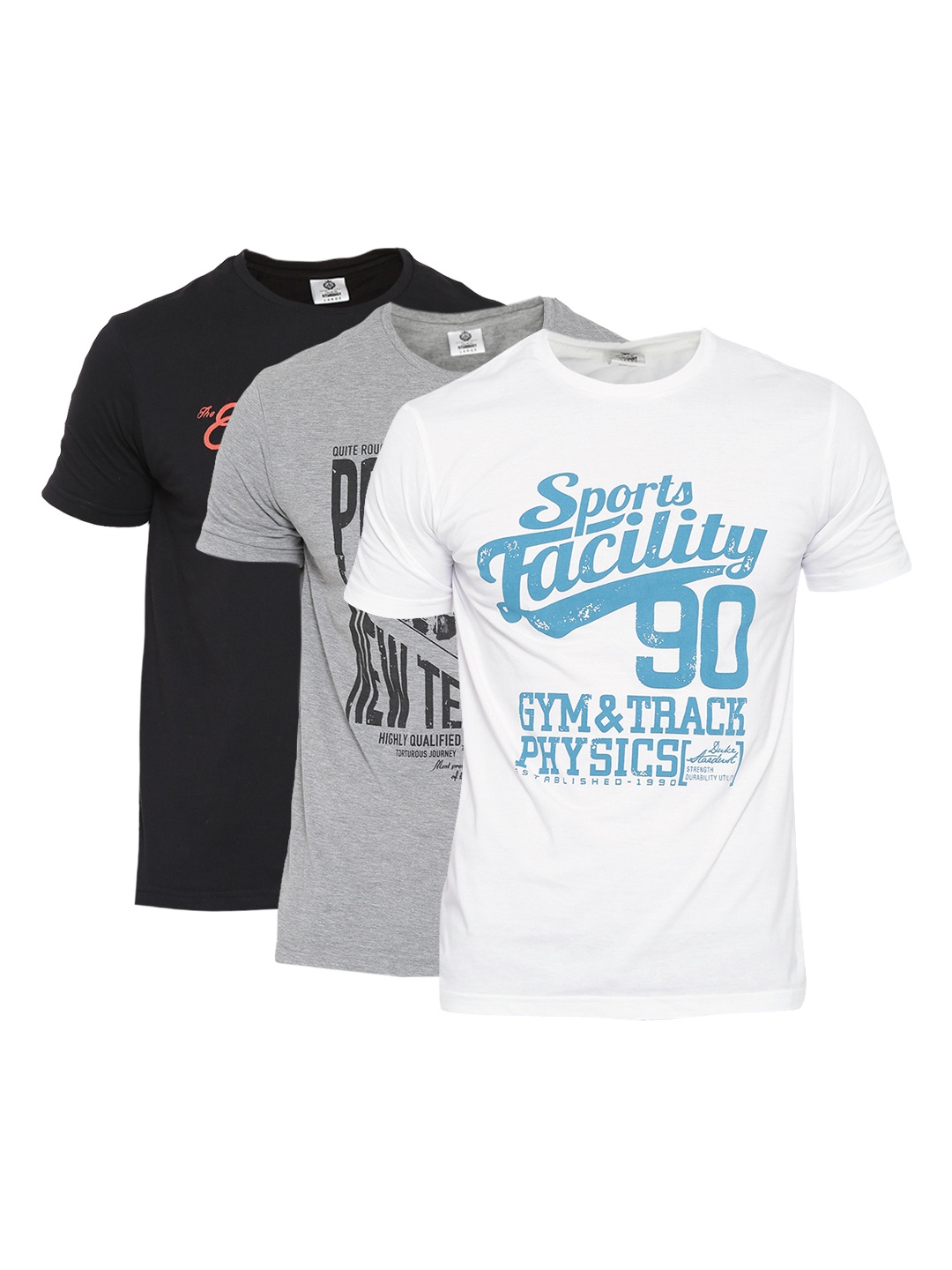 

Duke Stardust Men Pack of 3 Printed T-shirts, Black