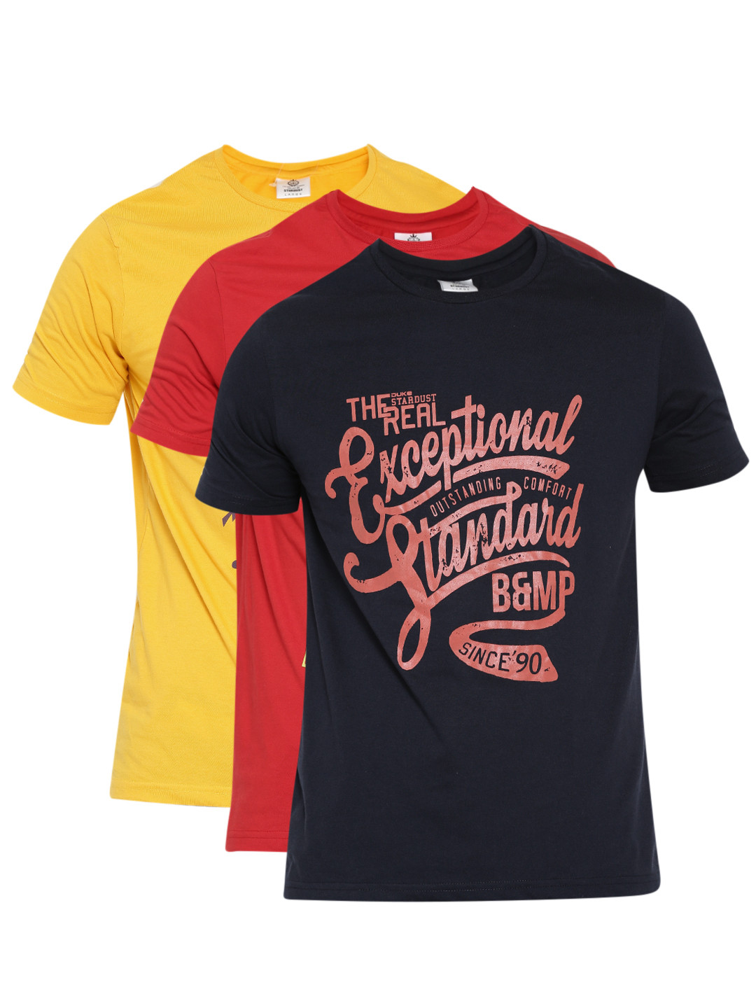 

Duke Stardust Men Printed Pack of 3 Round Neck T-Shirts, Red