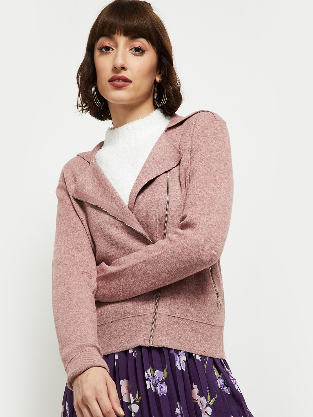 

max Women Purple Longline Tailored Jacket
