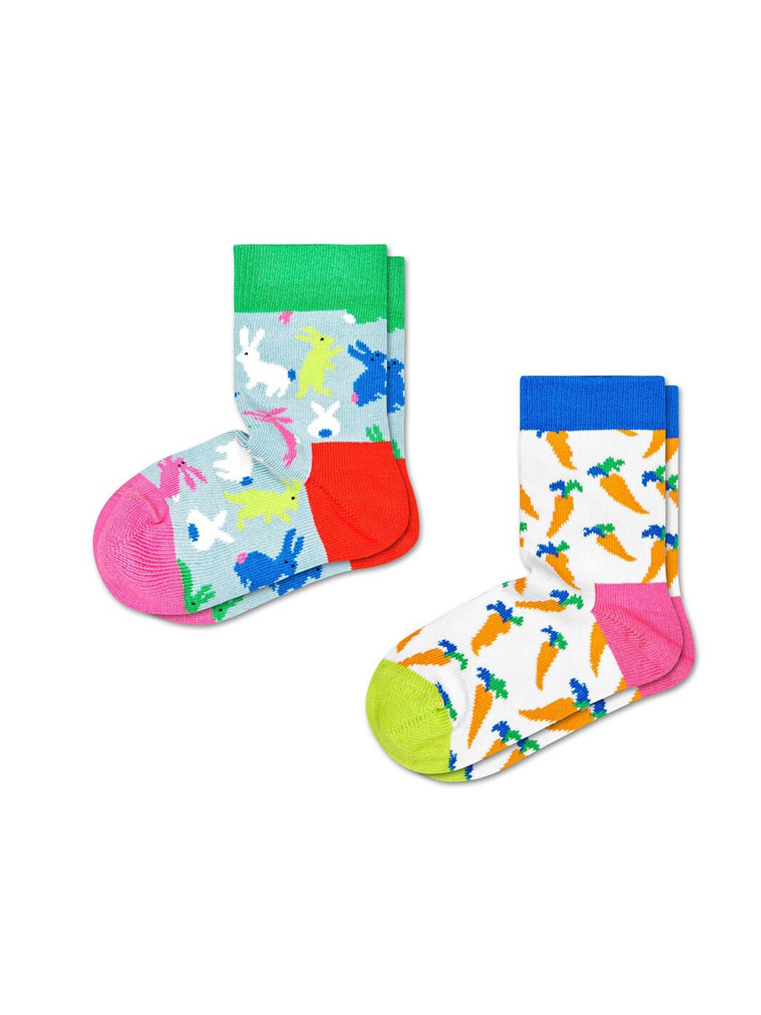 

Happy Socks Kids Pack Of 2 Patterned Above Ankle-Length Socks, White