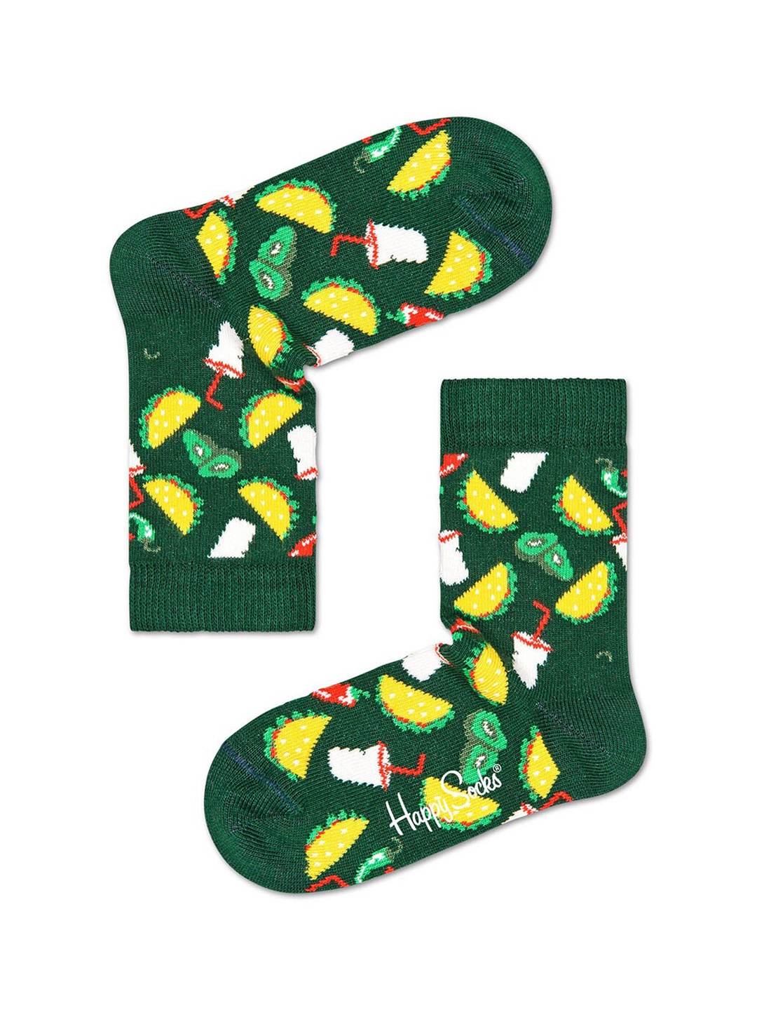 

Happy Socks Infant Kids Green & Yellow Taco Patterned Above Ankle-Length Socks