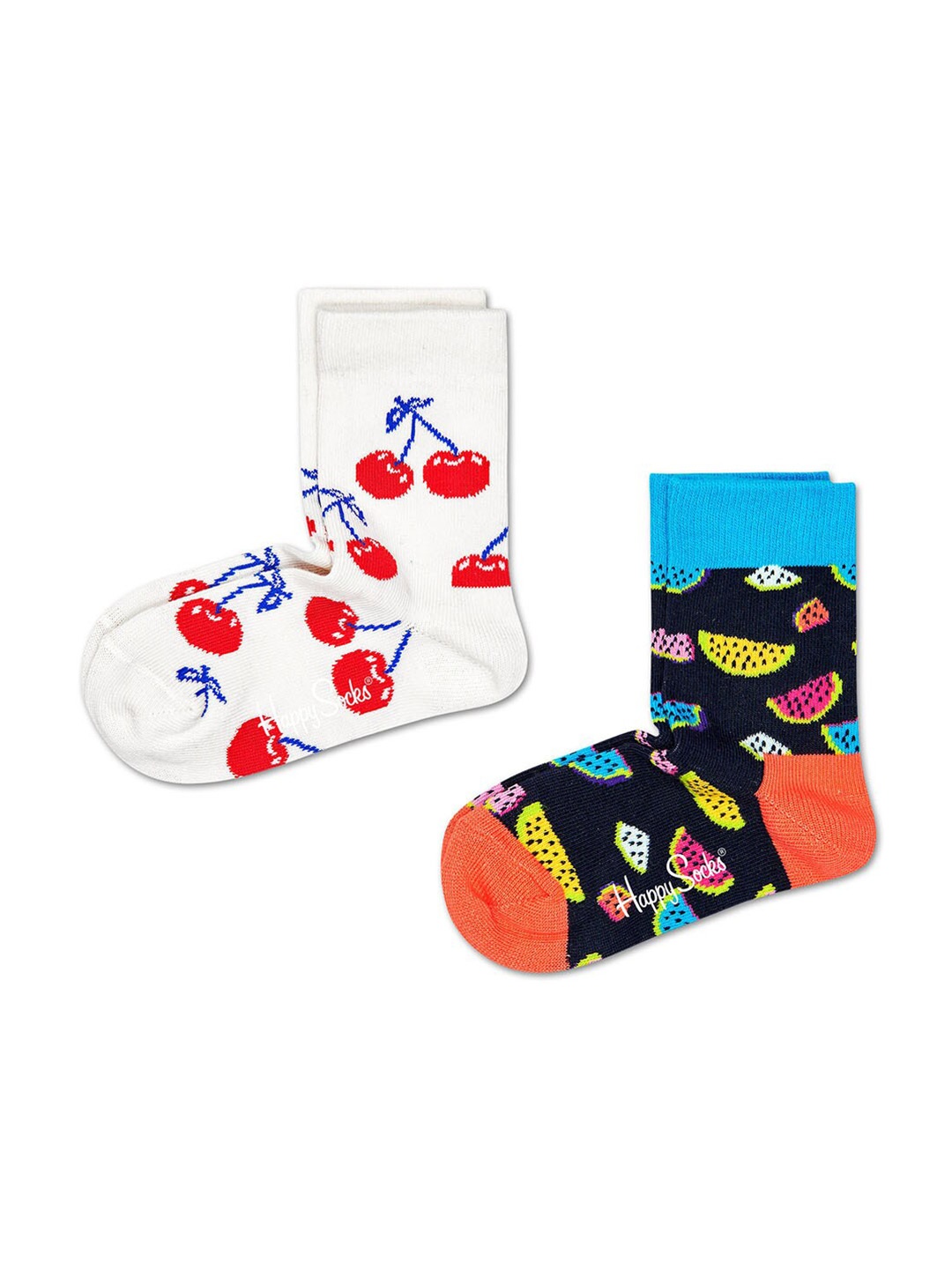 

Happy Socks Infant Kids Pack Of 2 Fruit Patterned Ankle Length Socks, White