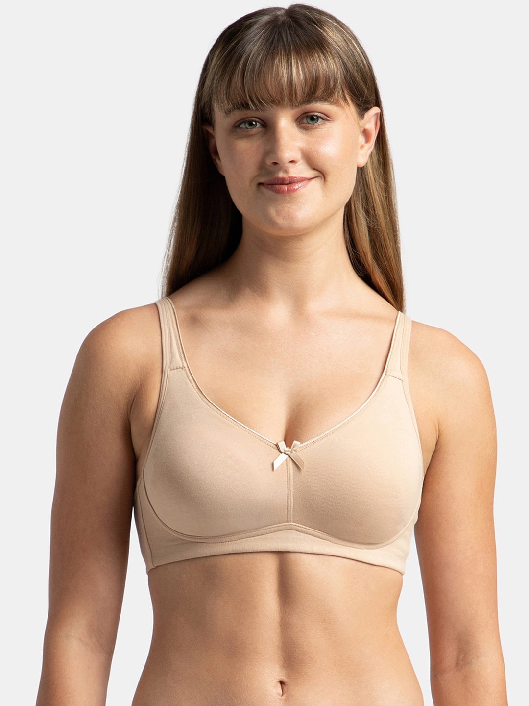 

Jockey Wirefree Non Padded Super Combed Cotton Full Coverage Bra FE41, Beige