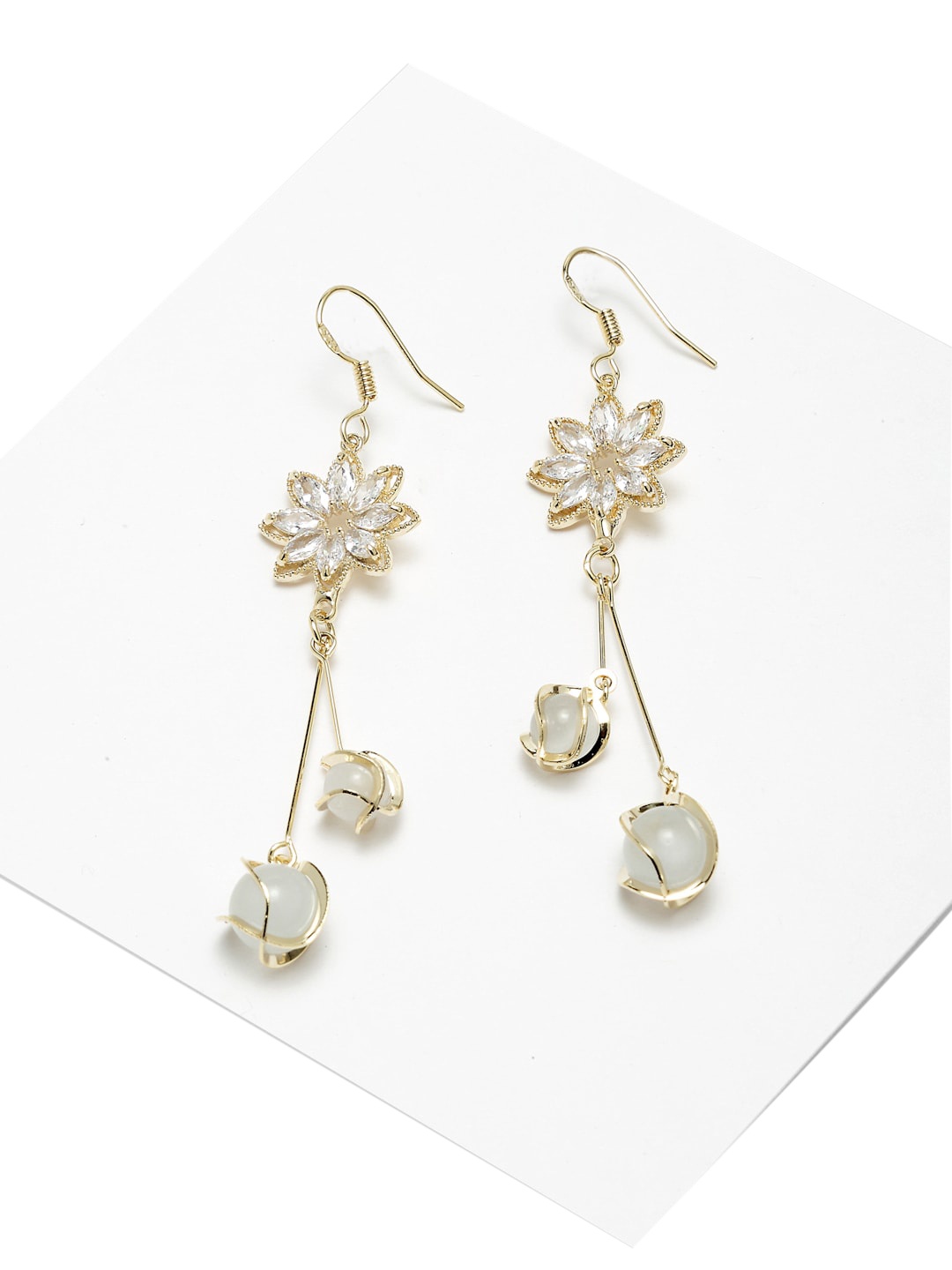 

AVANT-GARDE PARIS Gold-Toned Floral Drop Earrings