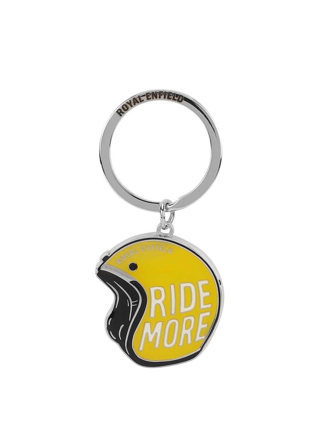 

Royal Enfield Unisex Yellow & Silver-Toned Helmet Keychain