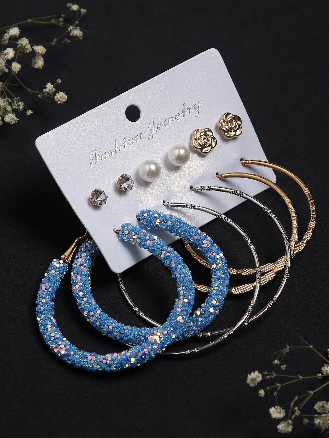 

Sepia Pack of 6 Earrings, Multi