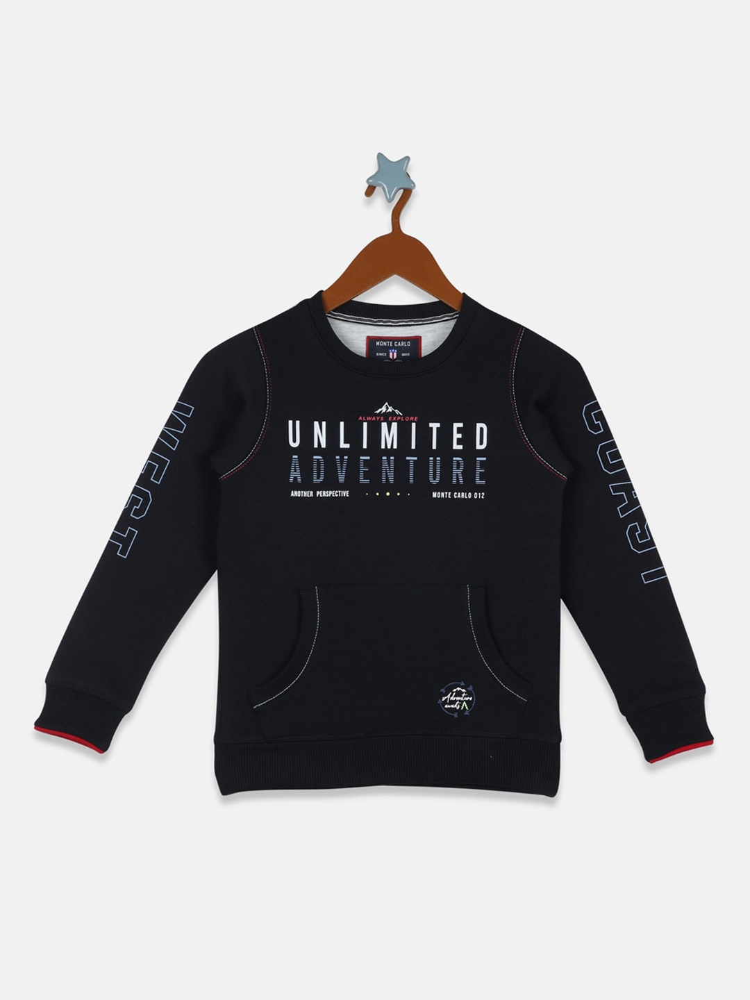 

Monte Carlo Boys Navy Blue & White Typography Printed Sweatshirt