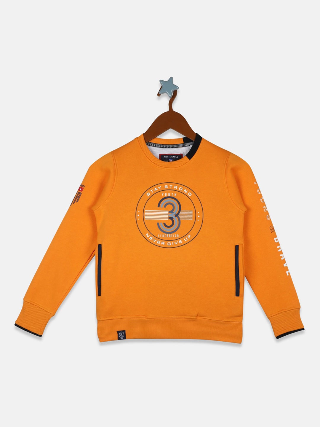 

Monte Carlo Boys Orange & White Printed Sweatshirt